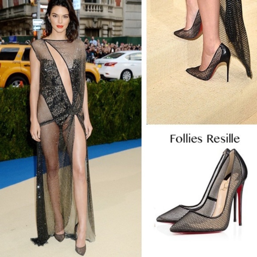 ⭐️CELEB FAVORITE⭐️Christian louboutin follies resille silver 120 - Picture 3 of 8